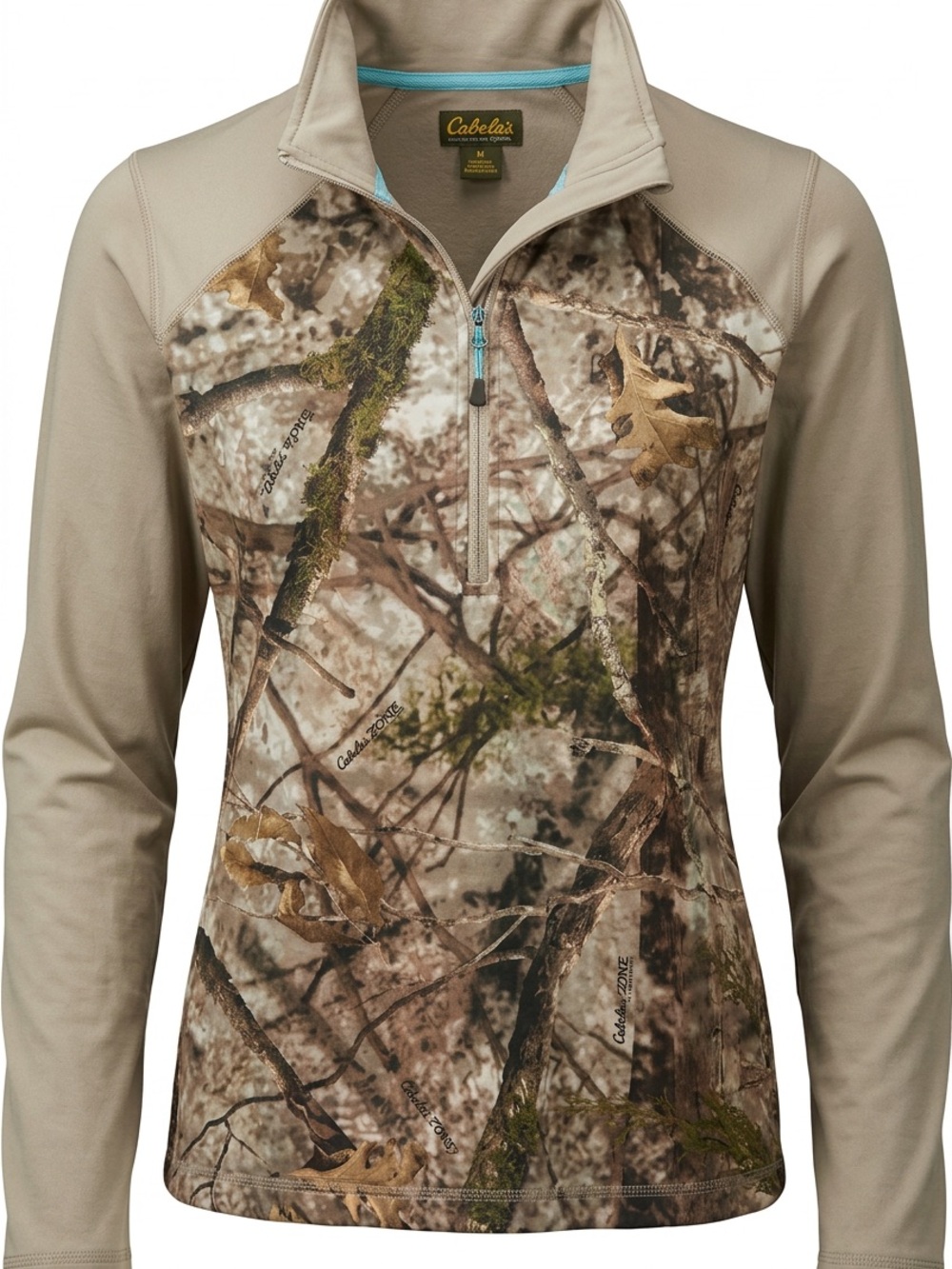 Cabela's Tan and Camouflage Quarter-Zip Pullover